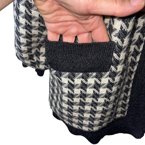 Lilli Ann Vintage Womens Jacket Size Large Black Knit Collections Houndstooth - Picture 3 of 9